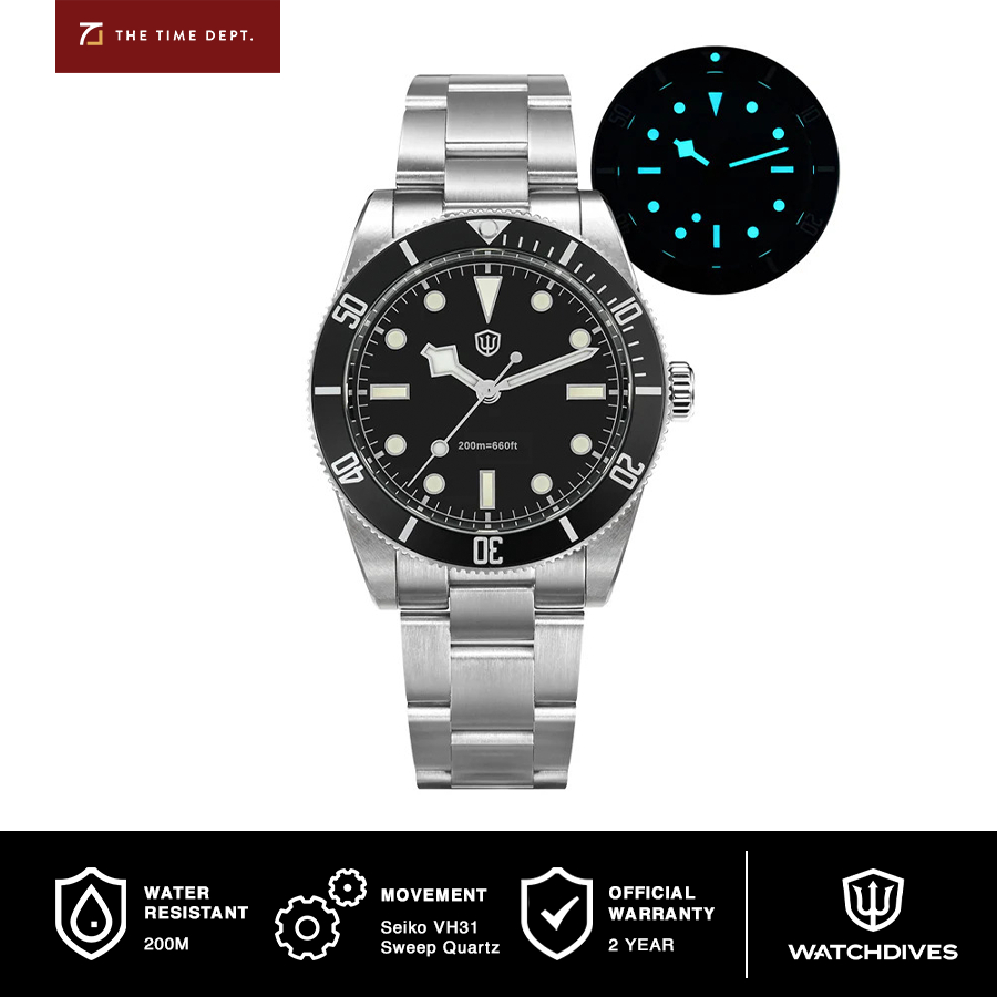 Jual Watchdives WD7922 Black Jam Tangan Diver Pria 37mm Japan VH31 ...