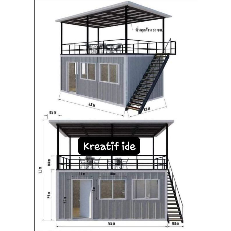 Jual Cafe Booth Container Tingkat Balkon & Atap / Custome / Kafe ...