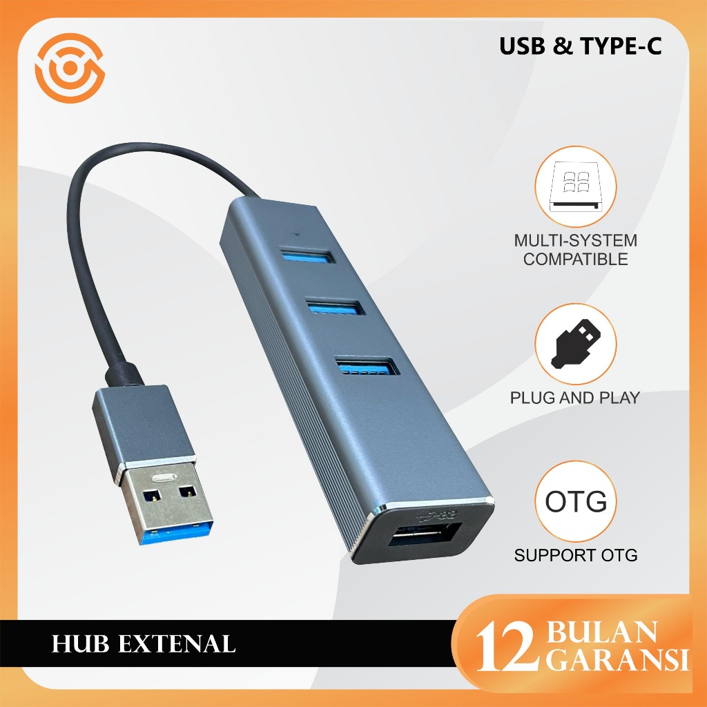 Jual Voc Adaptor Converter HUB Port 4 in 1 USB A/TYPE C/USB C Splitter ...