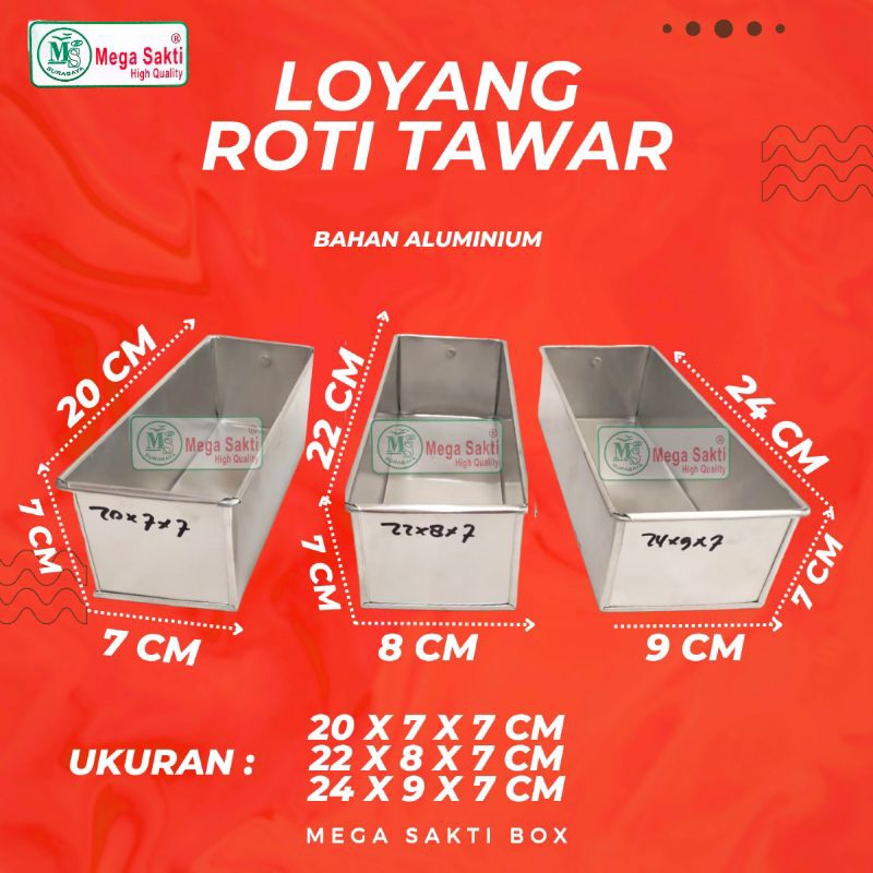 Jual (ISI 1 PCS) LOYANG ALUMINIUM ROTI TAWAR TINGGI 7 CM / LOYANG ...