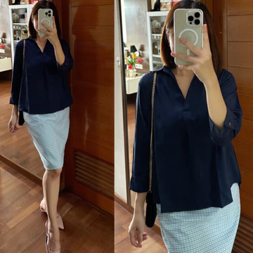 Outfit Atasan Blouse Formal Gaya Korean Lengan Panjang Oleh Ortega