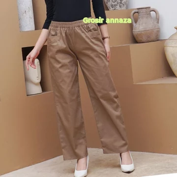 TERLARISS! Celana Kulot KOREA Wanita Jumbo Bahan Melar Korean Long Pants Celana Korean Style