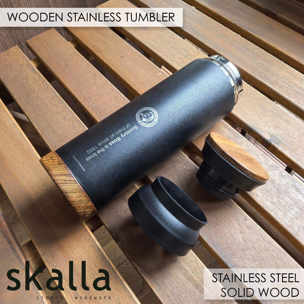 Jual Skalla Wooden Tumbler Botol air minum termos kayu stainless travel ...