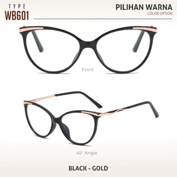 Colore.In Kacamata Cat Eye Photocromic Anti Radiasi Minus Fashion Wanita LC702 WB601 WB605 WB612