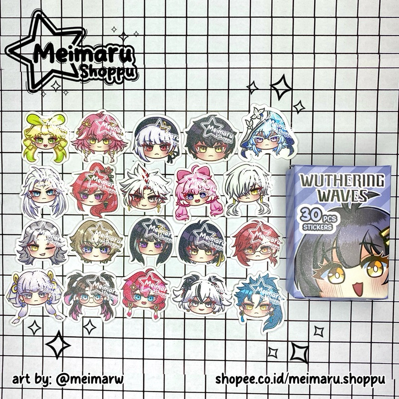 Jual [Meimaru Shoppu] STICKER PACK WUTHERING WAVES GLITTER 30 PCS ...