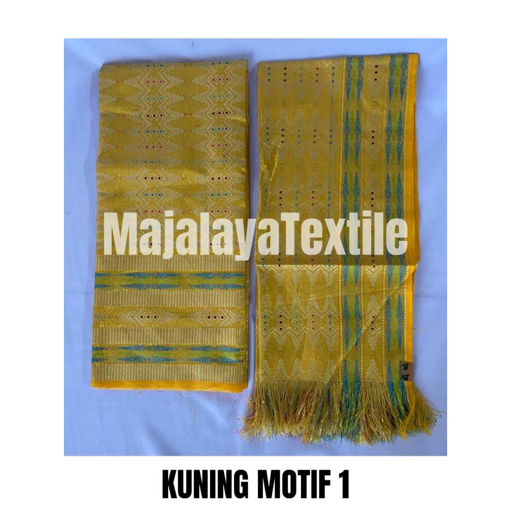 Jual Kain Songket set selendang, kain songket Palembang, kain songket ...