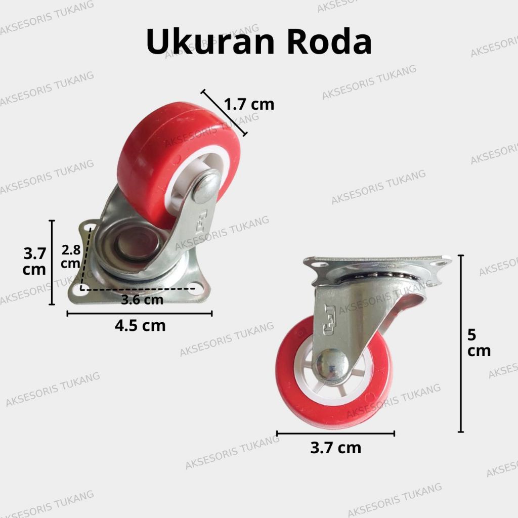 Jual Roda Kastor Merah 1.5