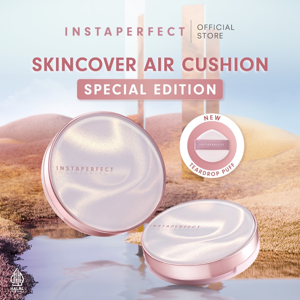 [SPECIAL EDITION] Instaperfect Skincover Air Cushion Hydrating SPF 50++++ 11g - Make Up Cushion Foundation Semi Matte Finish (Real Skin Buildable Coverage, Transferproof, Non Comedogenic)