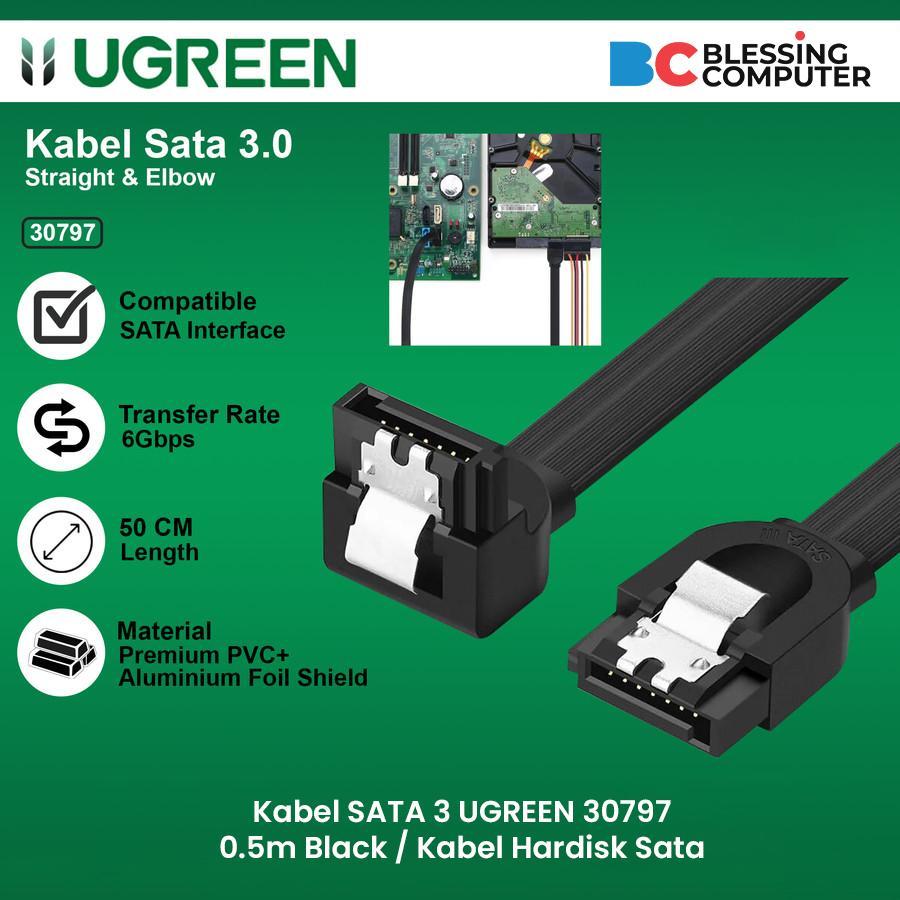 Jual Kabel SATA 3 UGREEN 30797 0.5m Black / Kabel Hardisk Sata | Shopee ...