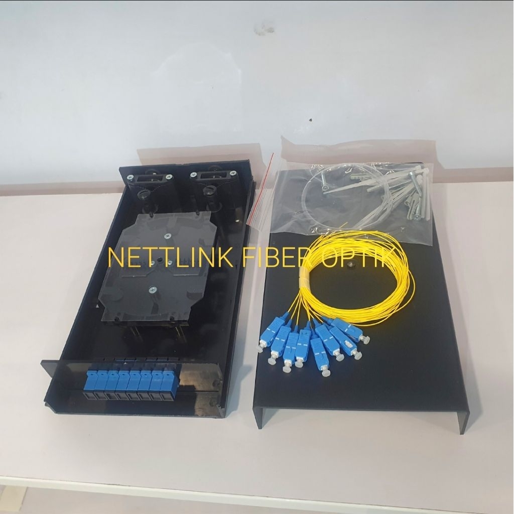 Jual OTB WALL 8 CORE SC UPC LENGKAP ADAPTER SC BIRU DAN PIGTAIL SC ...