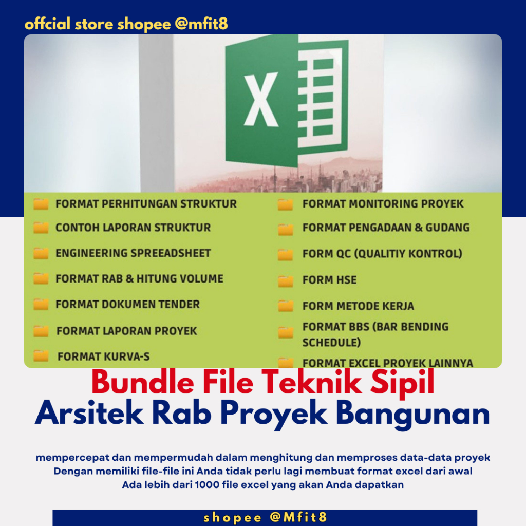 Jual Bundle File Teknik Sipil Excel & Arsitek RAB Proyek Kontruksi ...