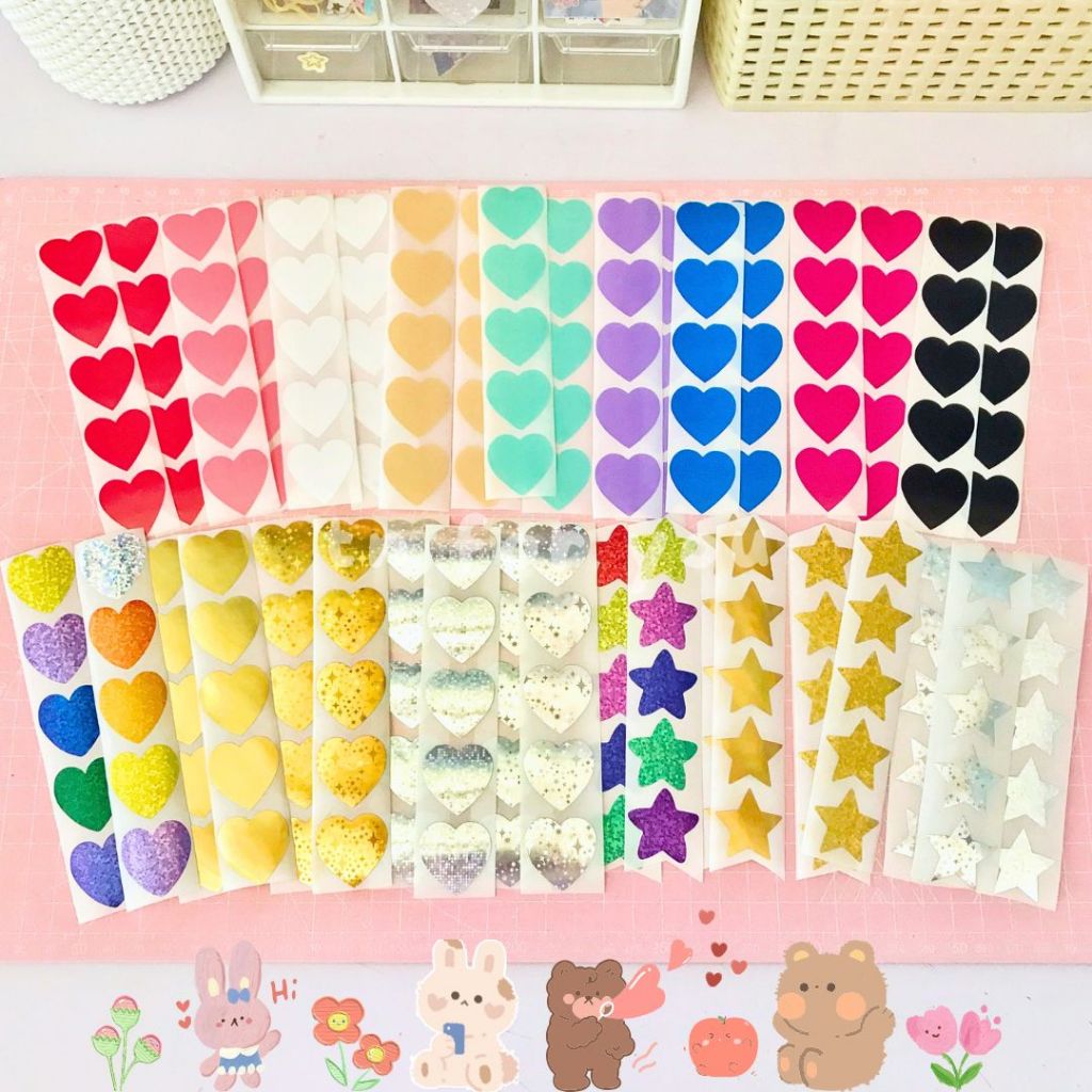 Jual Sticker Seal Hati Bintang Love Heart Star Dekorasi Scrapbook Kado ...