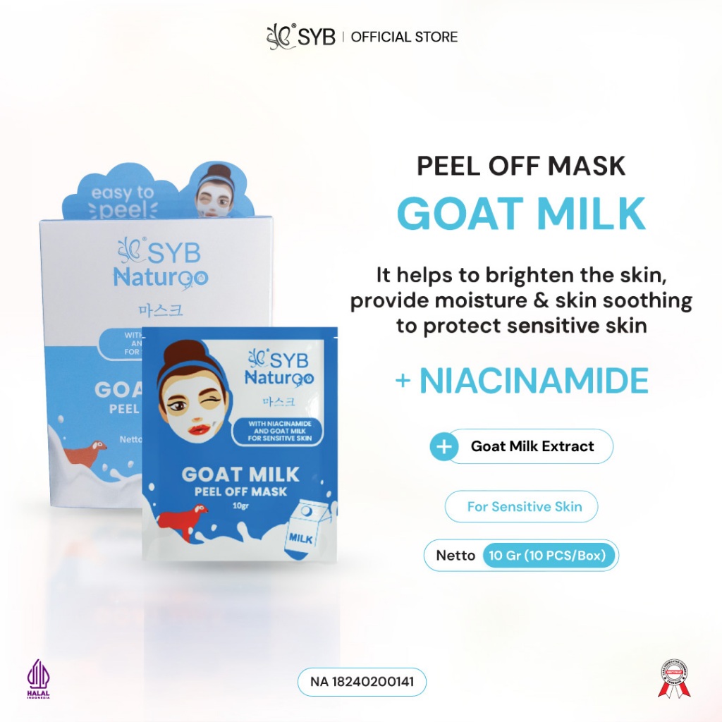 Jual SYB NATUR90 GOAT MILK PEEL OFF MASK (BOX – 10 SACHET) | Shopee ...