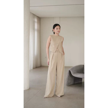 Avelle Dylan Pants Celana Panjang HW Kulot Wanita Basic Cullotte Highwaist Wide Leg Pants