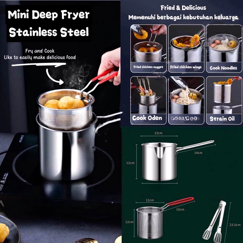 Jual *Multifungsi Mini Deepfyer 4in1 Panci Pengorengan Stainless Steel ...