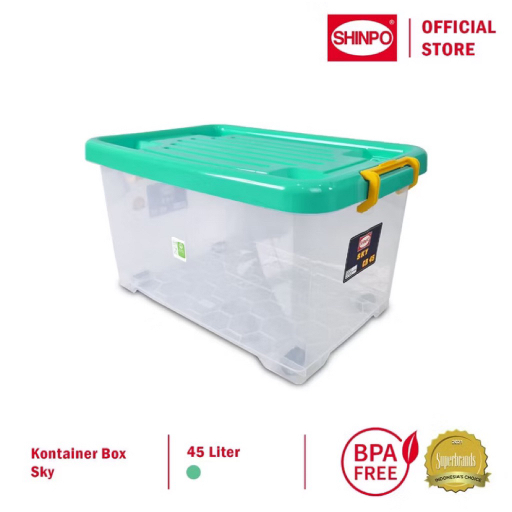 Jual SKY Container Box Dengan Roda Kapasitas 45 Liter Shinpo CB 45 SIP ...