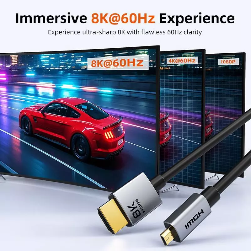 CABLETIME Kabel Micro HDMI to HDMI Male 8K 4K HDR 60Hz for Camera