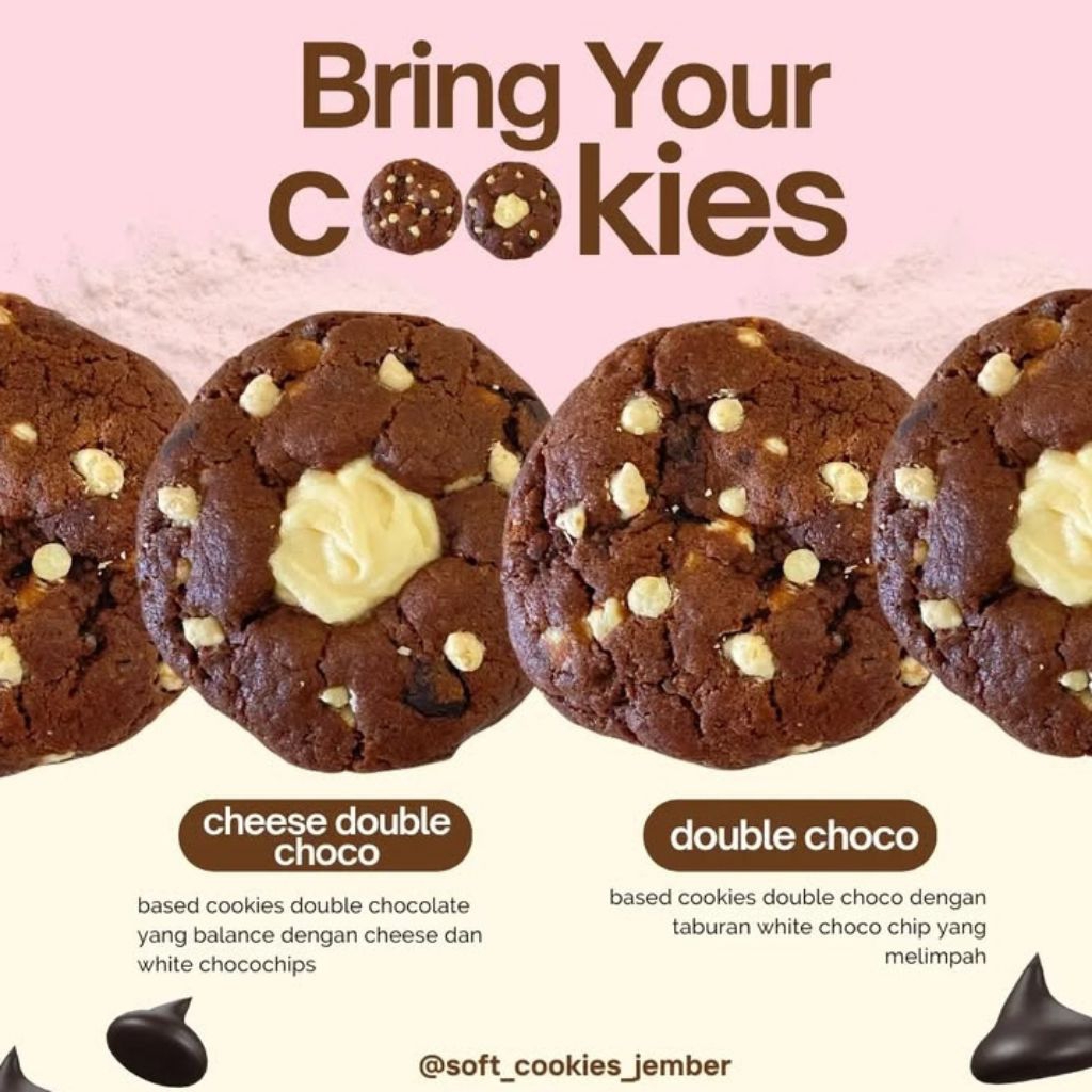 Jual Soft Cookies Varian Double choco & Cheese Double Choco | Shopee ...