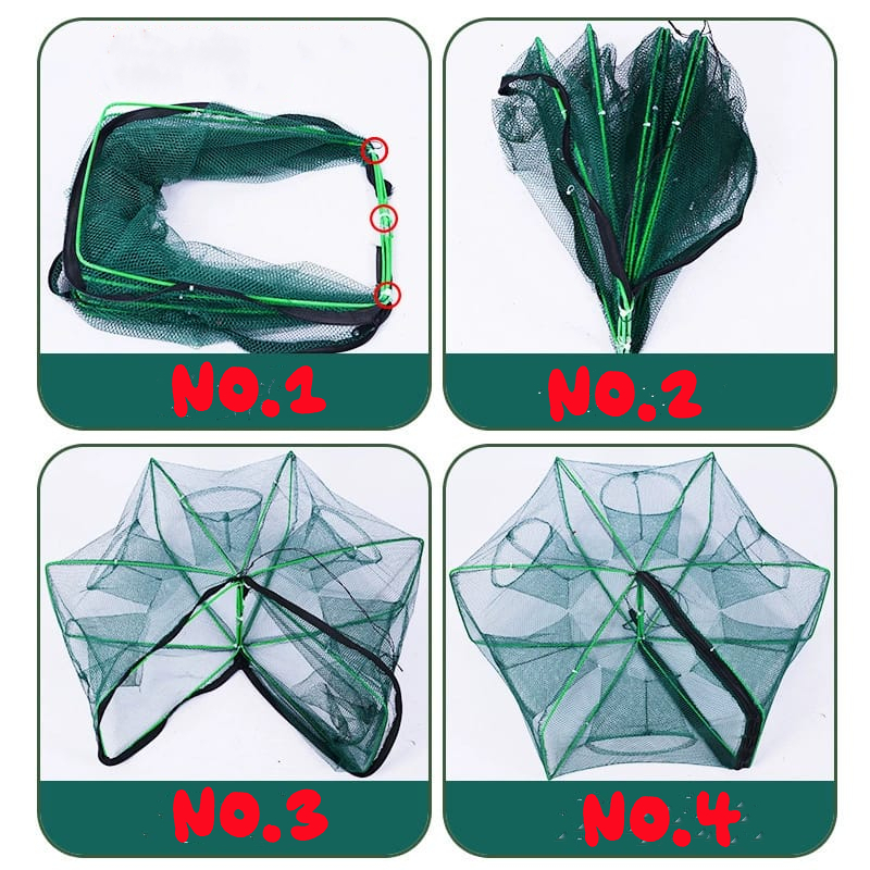 Jual Bubu Perangkap Ikan 8 Lubang Jebakan Jaring Jala Prangkap Lipat ...