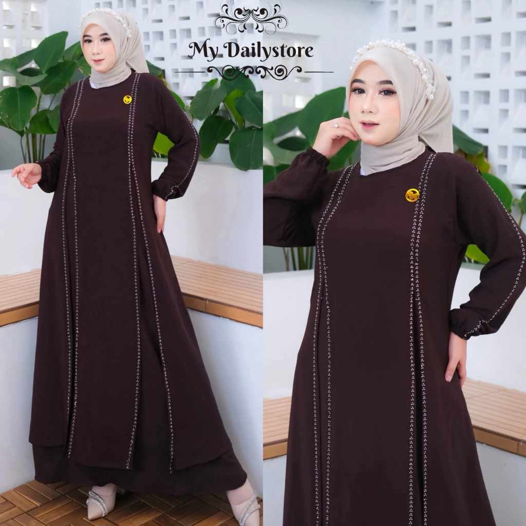 Melisa Abaya Gamis Crinkle Airflow Premium Sutra