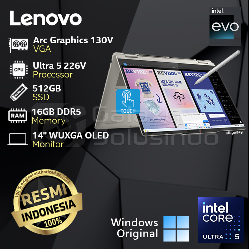 Jual Lenovo Yoga 7 2IN1 14ILL10-3UID - Intel Core Ultra 5 226V 512GB ...