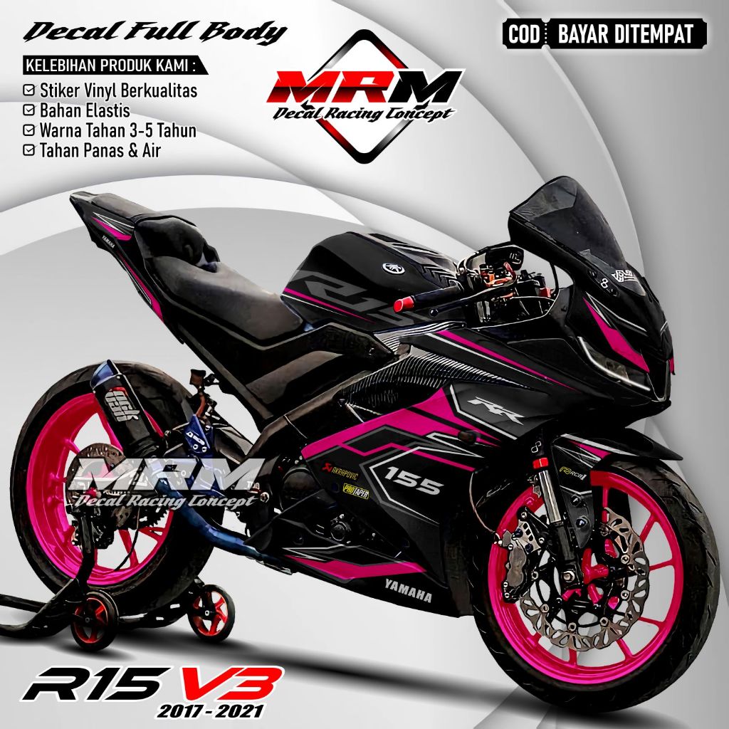 Jual Decal R15 V3 Stiker Decal Motor R15 V3 Sticker Yamaha R15 V3 ...
