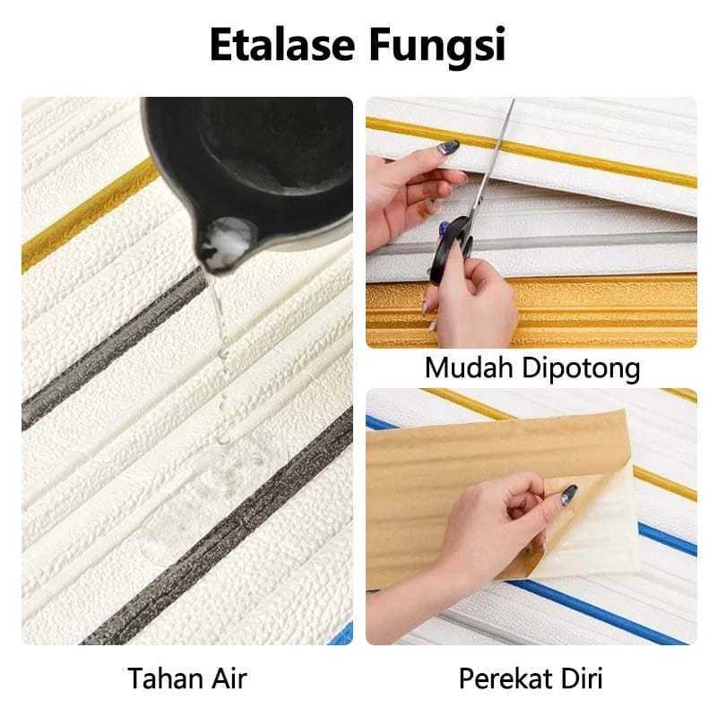 Jual [PAKET 5m] Wallpaper List Plafon WallFoam Stiker Dinding WalBorder ...