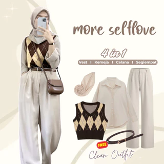 4in1 Korean Style Outfit Hijab Set L14N