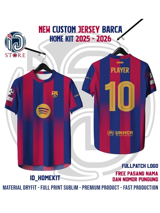Jual Jersey Barca Home Kit New Custom 2025-2026 | Shopee Indonesia