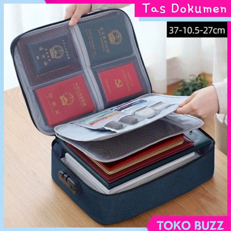 Jual KODE W4X Tas Dokumen Anti Air Password Travel Bag Penyimpanan ...