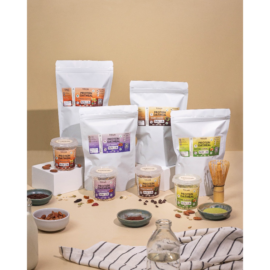 Jual Fitbreak Bundling Kemasan Refill Free 1 Jar Protein Oatmeal Pouch ...