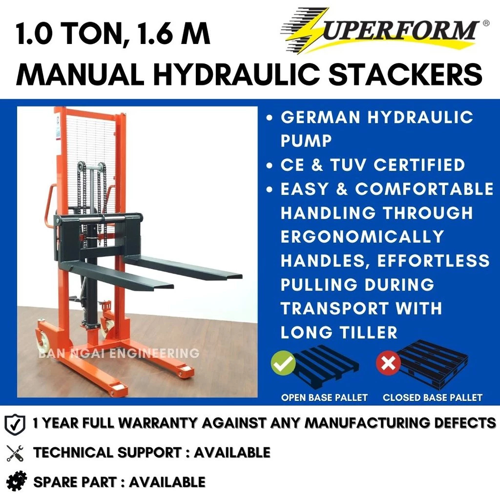 Jual Superform Hand Stacker ADA LOCK 1 ton 1000 kg Manual MHS10 1600 mm ...