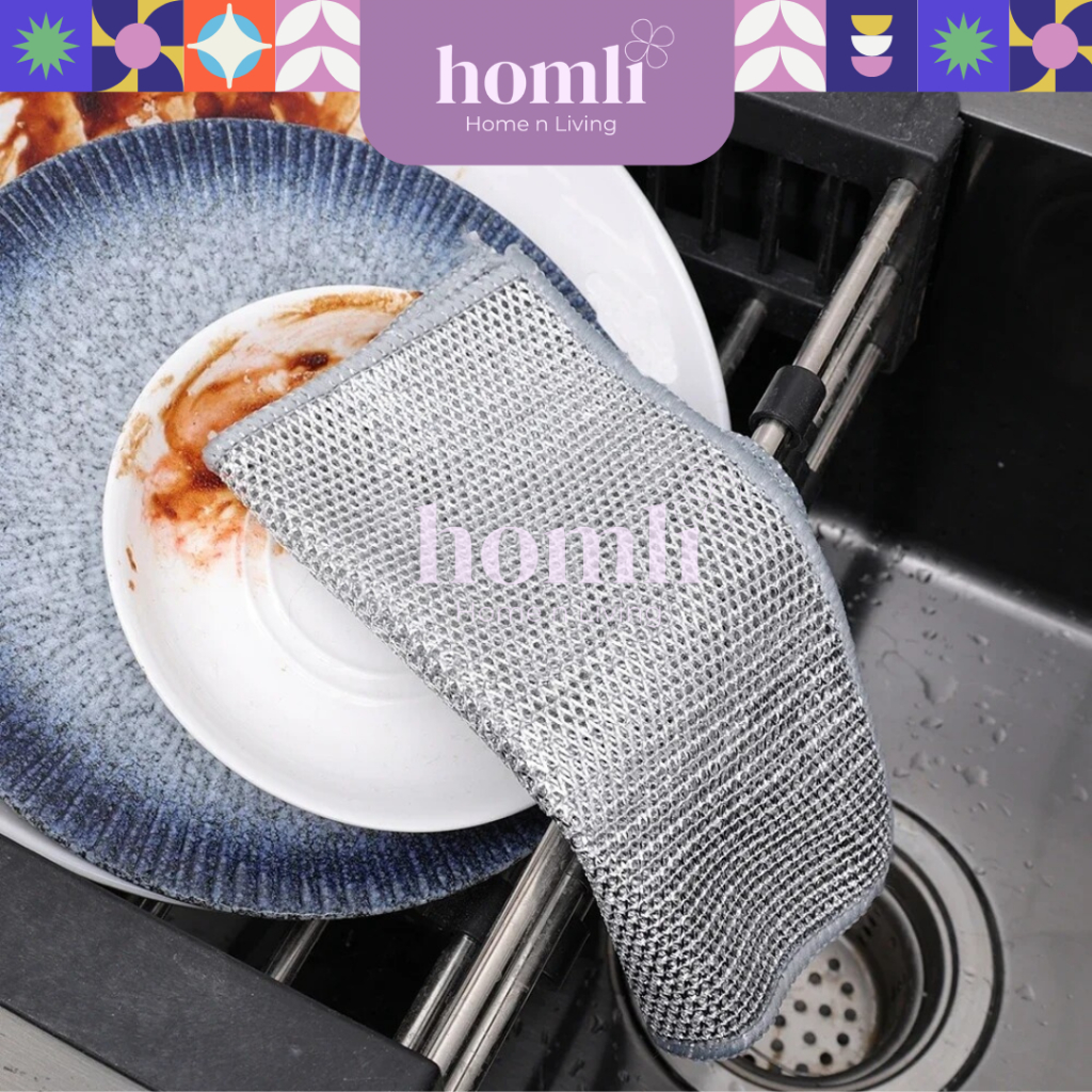 Jual ( HOMLI ) Kain Lap Dapur Kawat Bentuk Petak Halus Untuk Membersih ...