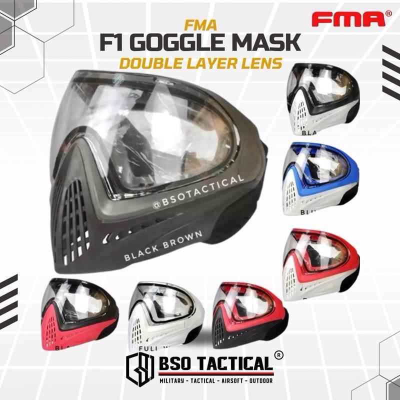 Jual Tactical Mask FMA F1 Full Face Outdoor CQB Speed Mask Double Layer ...