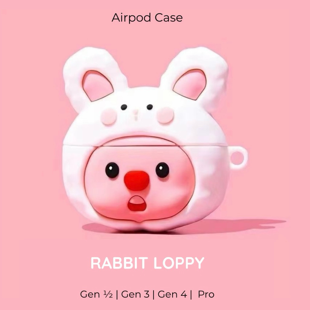 Jual Premium Casing AirPods [RABBIT LOPPY] AirPods 1 2 3 4 Pro Pro2 ...
