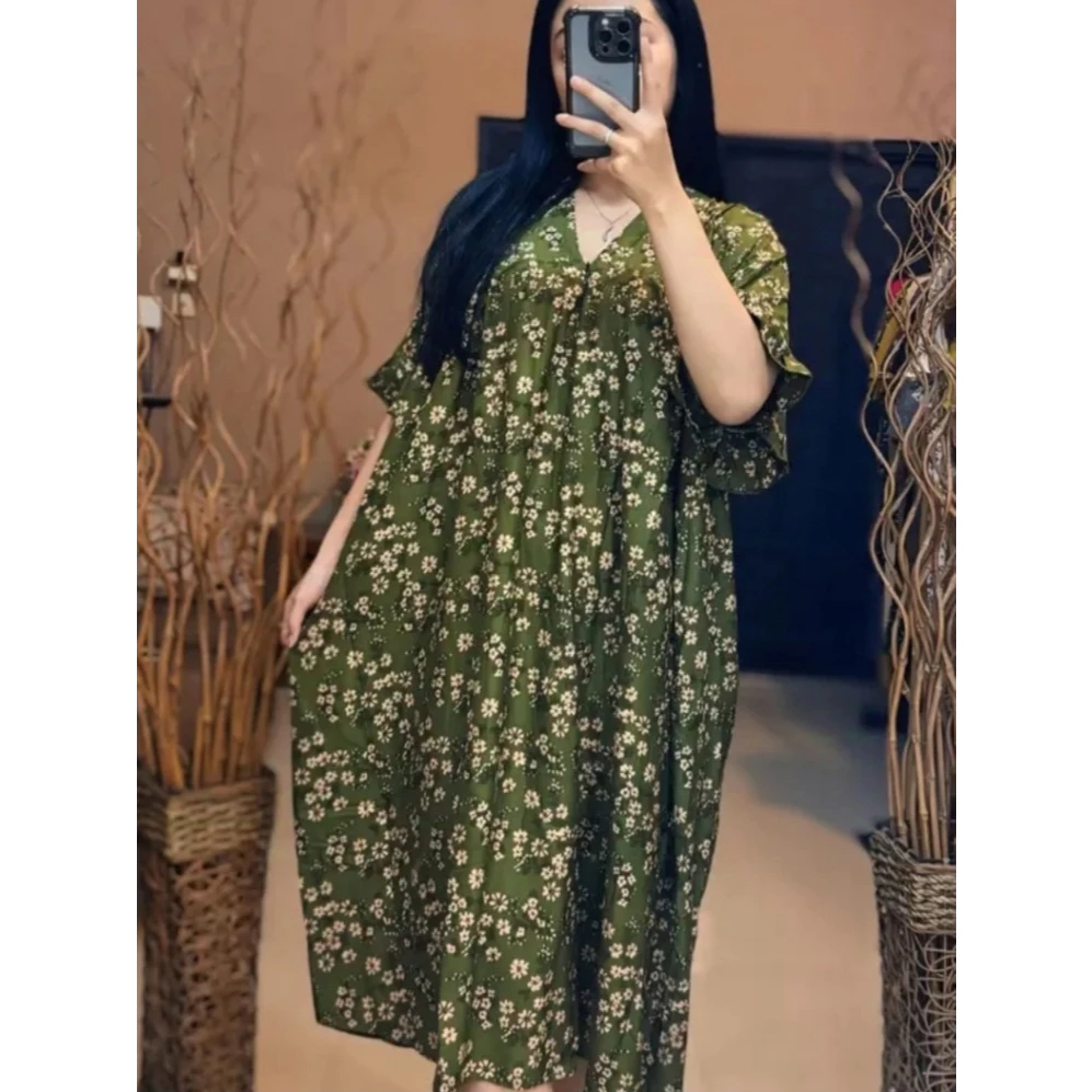 Gambar 6 Daster Amanda Rayon Jumbo Motif Bunga Pink – Daster Wanita Adem dan Nyaman