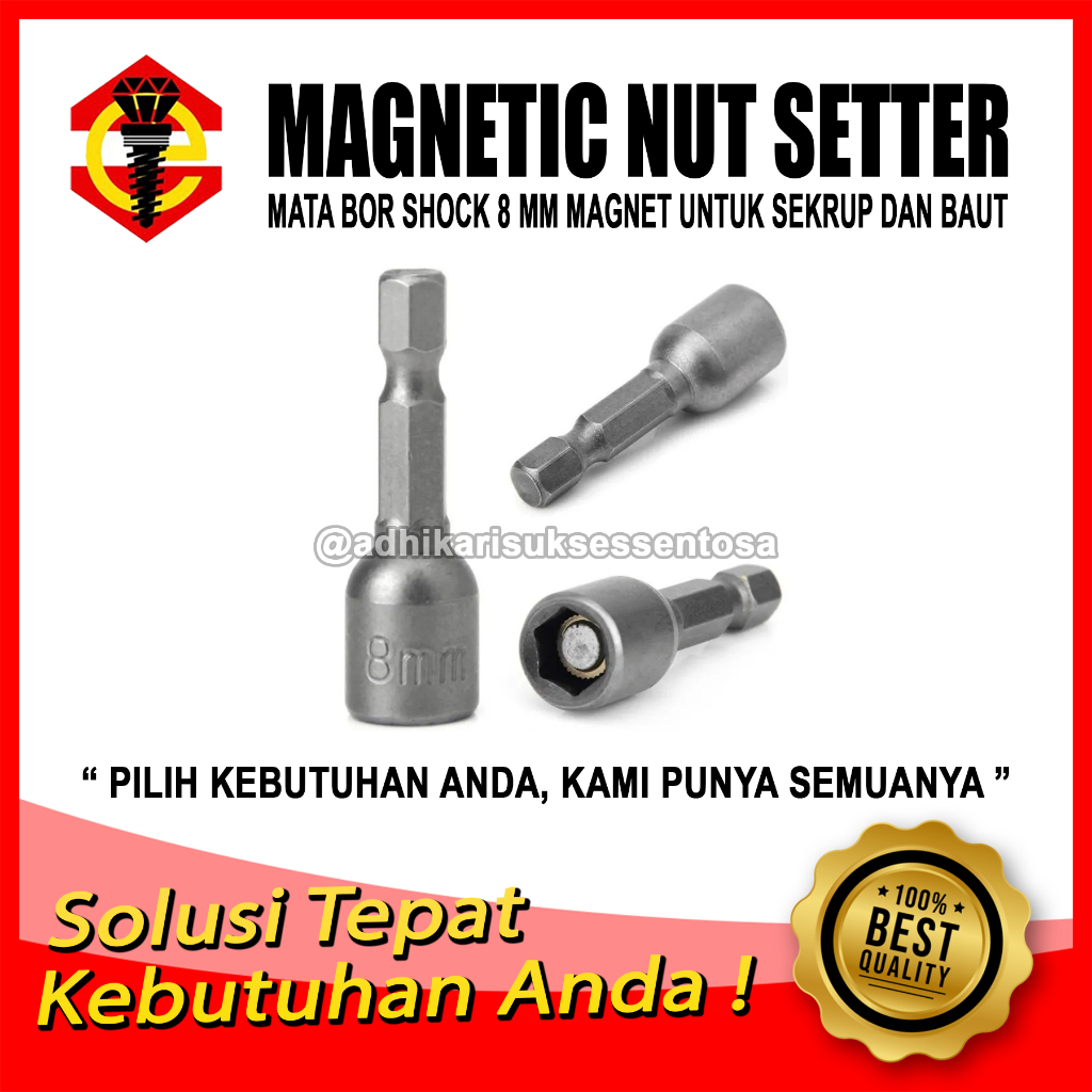 Jual Mata Bor Roofing Magnet M8 / Magnetic Nut Setter Socket 8 MM (High ...