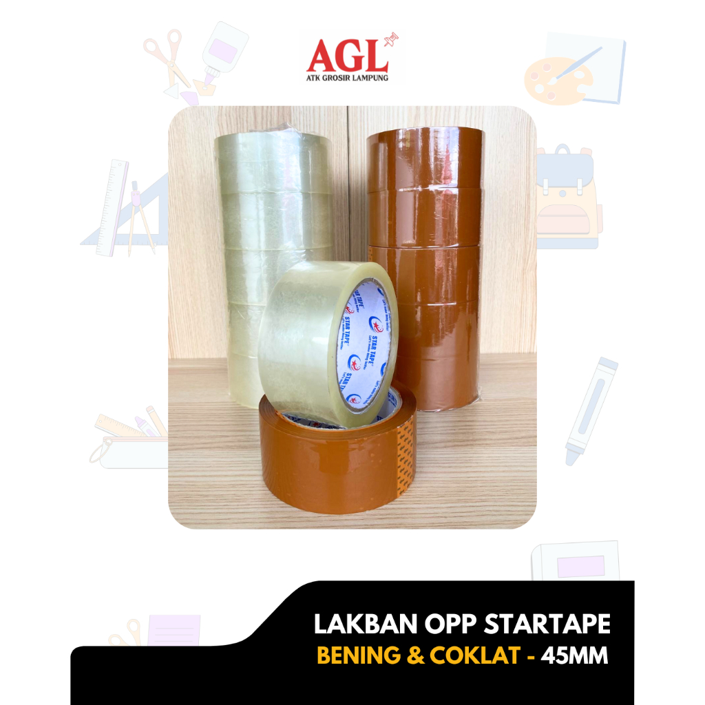 Jual STARTAPE - (Roll) LAKBAN BENING DAN COKLAT STARTAPE UKURAN 45mm ...