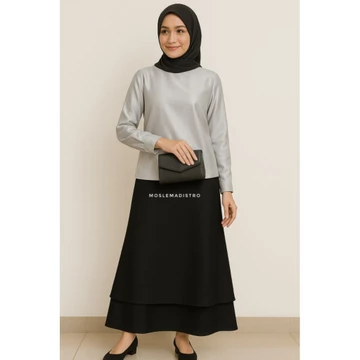 Rok Satin Skirt Premium Dengan Furing Rok Melayu Panjang