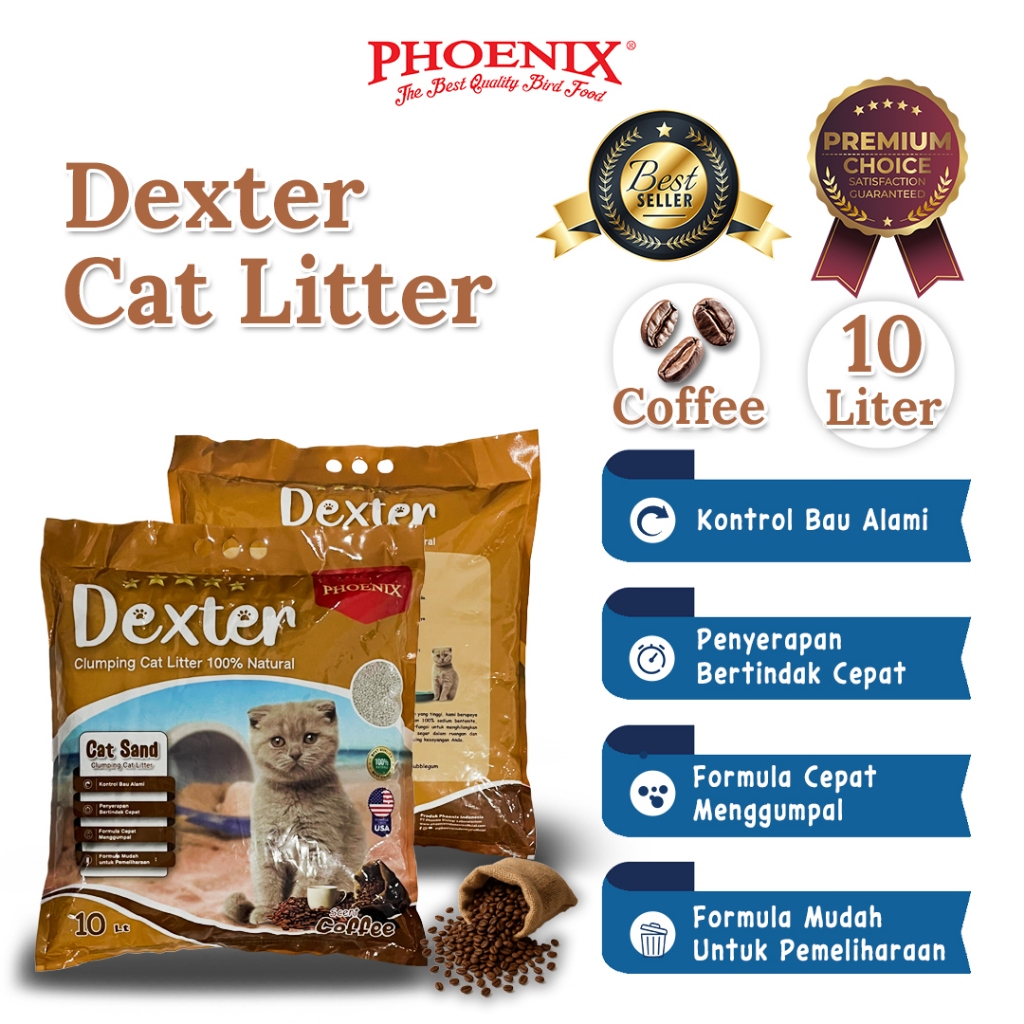 Jual Phoenix Dexter Cat Litter Pasir Kucing Gumpal 10L | Shopee Indonesia