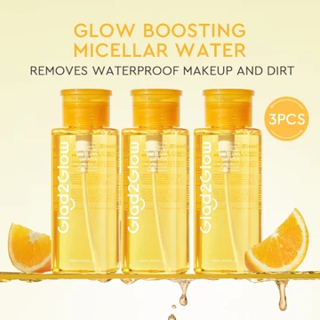 Glad2Glow Micellar Water All Series 3PCS Cherry Blossom Sensitive Care ACID ACNE CLEAR Makeup
