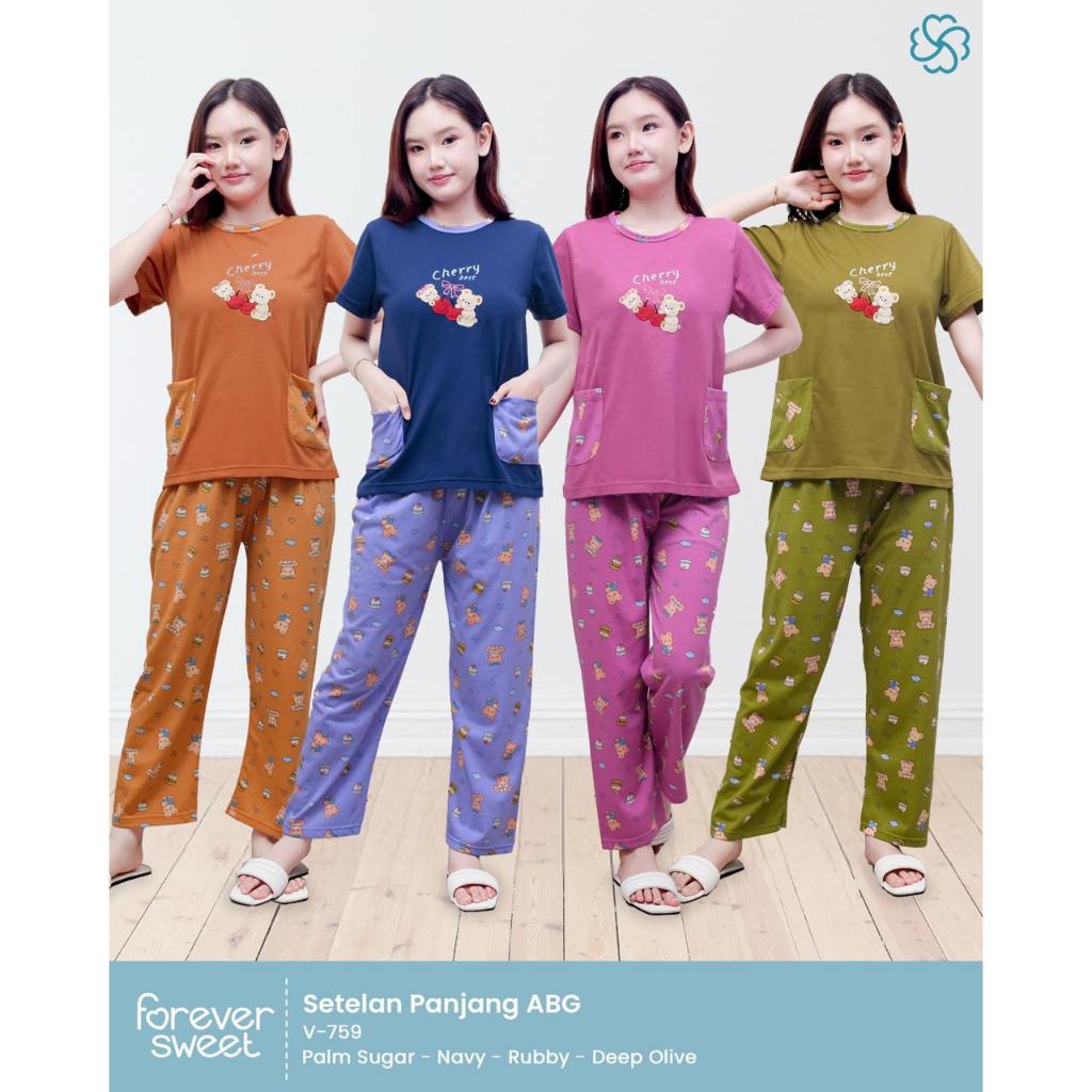 Jual Babydoll CP ABG Forever Celana Panjang Lengan Pendek Piyama