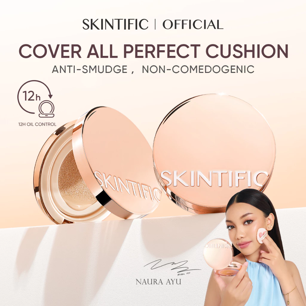 Skintific Cover All Perfect Cushion dan High Coverage Concealer Non-Comedogenic