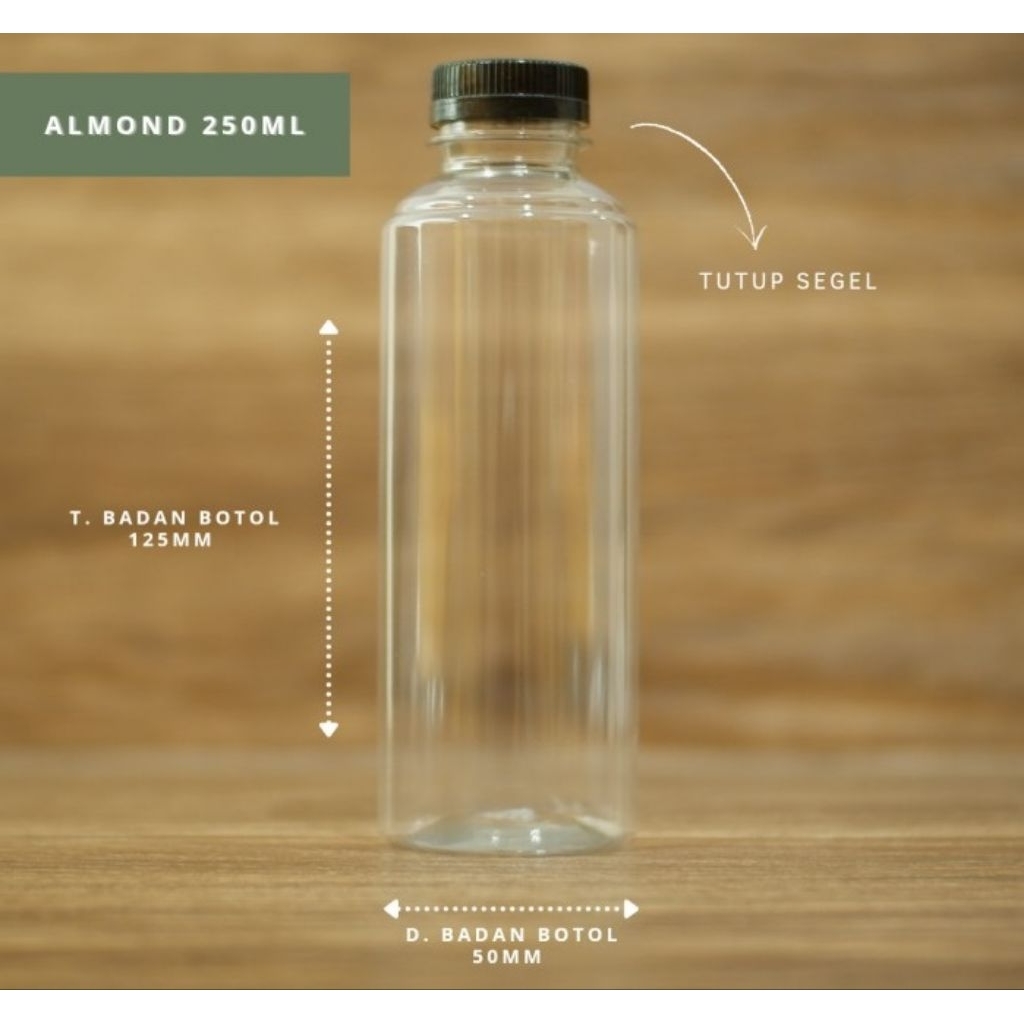 Jual Botol ALMOND 250 mL + tutup paling murah sejagat raya! | Shopee ...