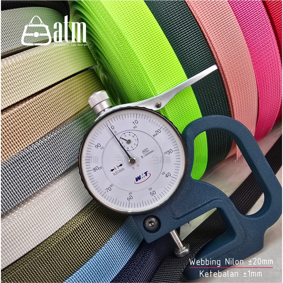 Jual Webbing Nilon WNCP3 20mm tebal 1mm Polos Harga per 1ROL | Shopee ...