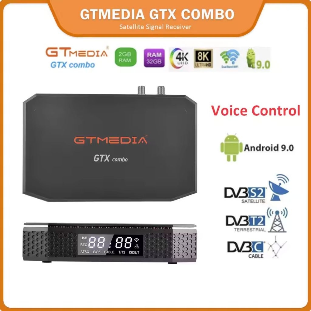 Jual GTMEDIA GTX Combo TV Box 4K 8K Android 9.0+DVB-S2/T2/C2 2G+32G ...