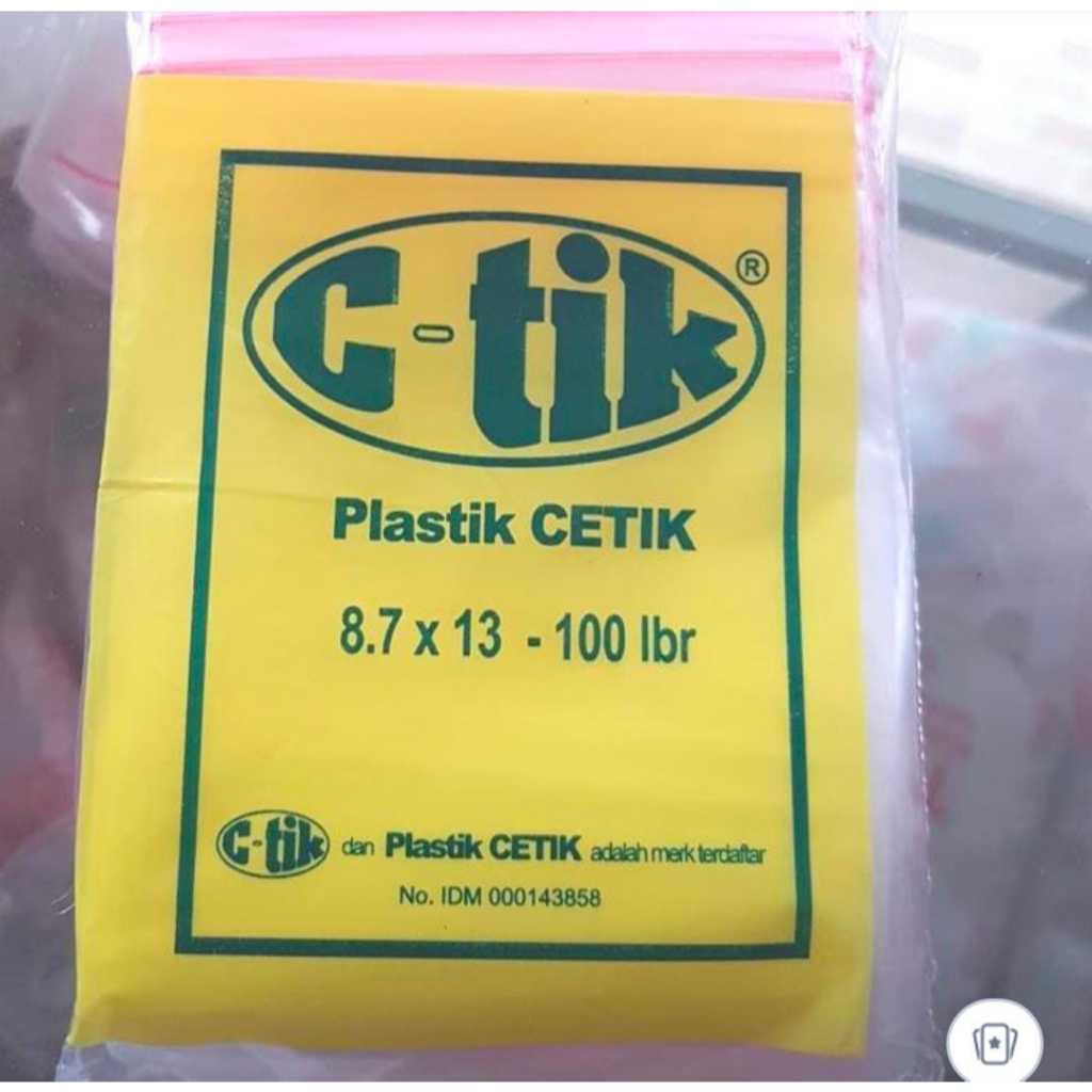 Jual Klip Ctik 8,7x13 plastik Zip 100 lbr | Shopee Indonesia