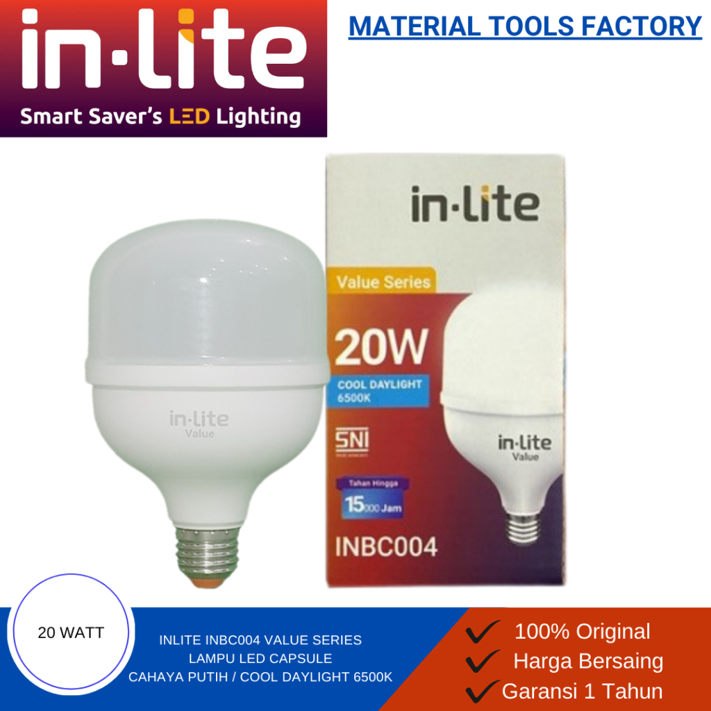 Jual Lampu Kapsul - Inlite INBC004 20 watt - InLite Lampu LED Bulb ...