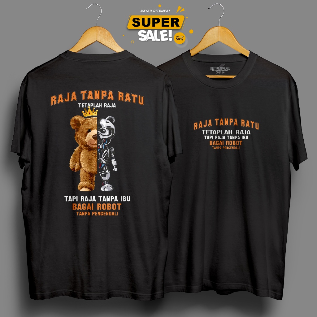Jual Kaos Raja Tanpa Ratu Tetaplah Raja - Baju Kata Kata - T-Shirt ...