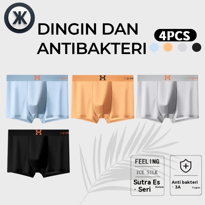 Jual 【4pcs】Celana Dalam Pria Boxer Original/Celana Dalam Cowok/Celana ...